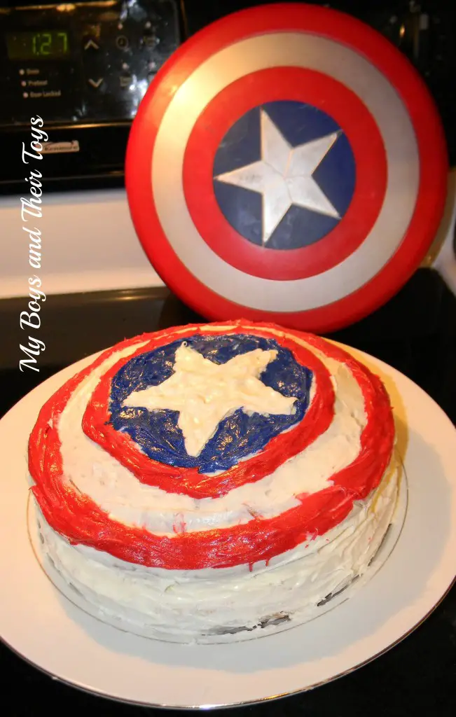 captain america shield cake