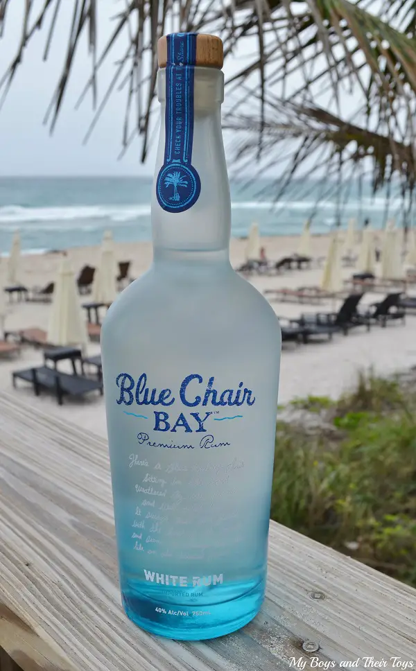 Blue Chair Bay white rum on the beach