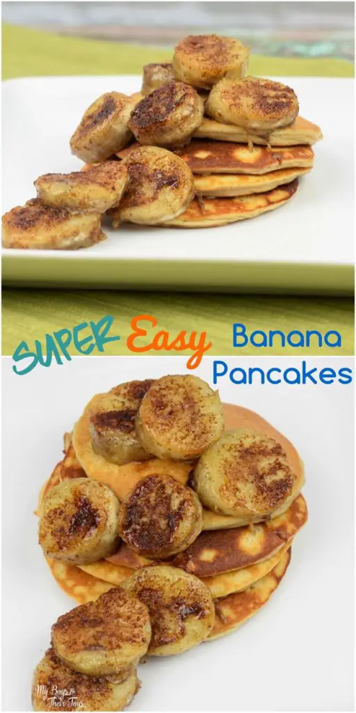 easy banana pancakes with pan fried cinnamon bananas