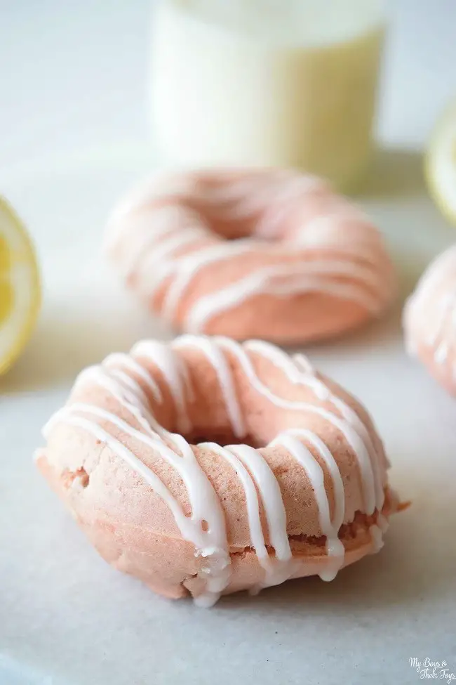 Strawberry Lemonade Donuts with glaze