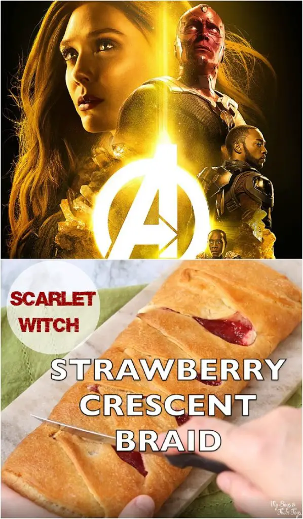 Scarlet Witch Strawberry Crescent Braid Recipe #InfinityWar