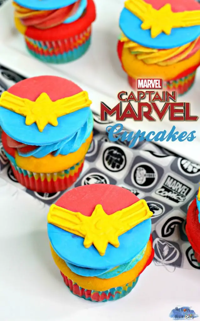 captain marvel cupcakes