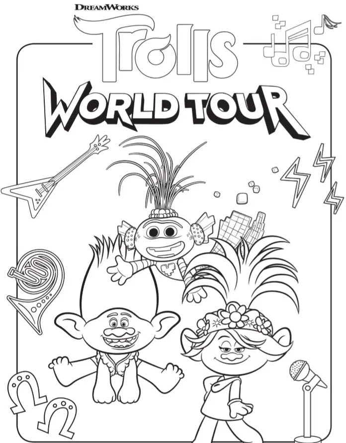 trolls coloring pages