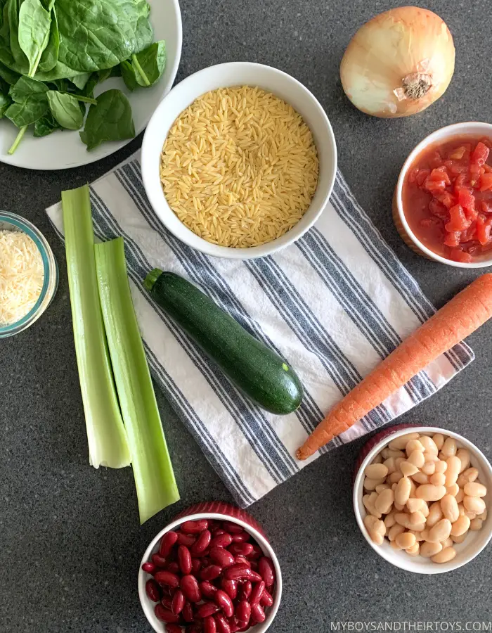 Orzo Minestrone Soup ingredients