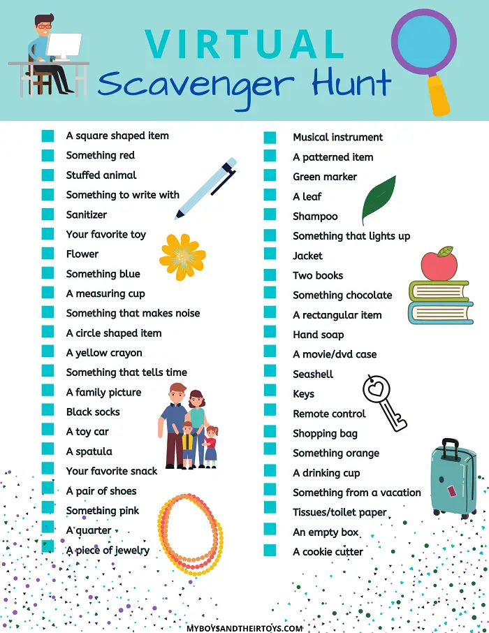 virtual scavenger hunt checklist