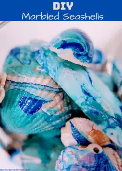 diy marbled seashell craft