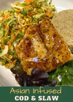 asian inspired cod fish and slaw