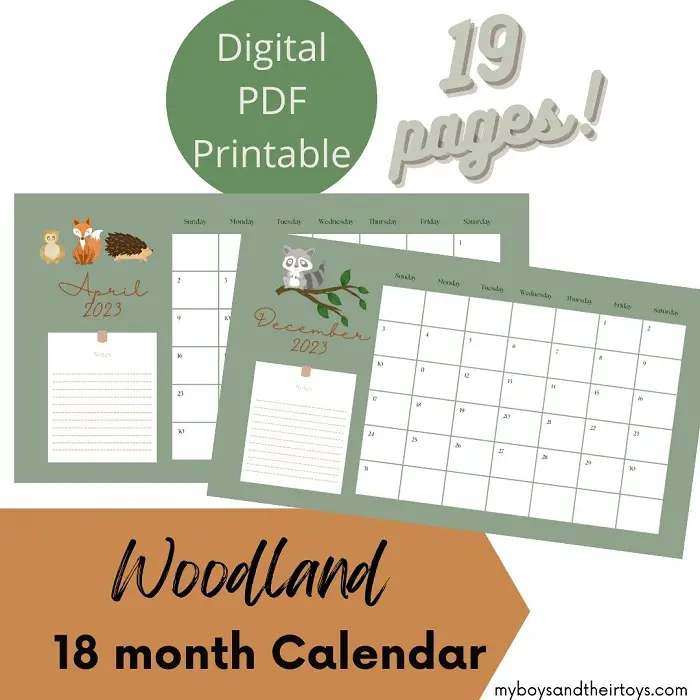 woodland creatures calendar