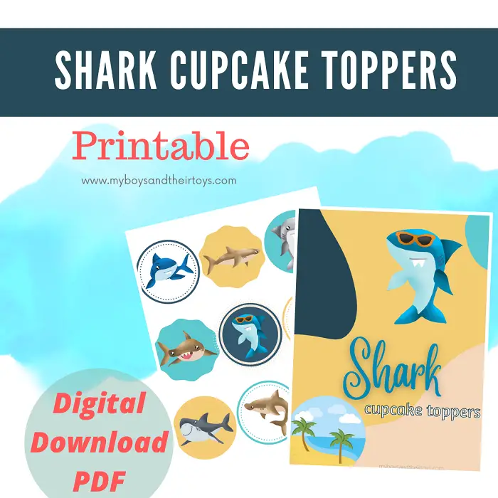 shark cupcake toppers shark stickers
