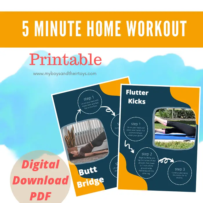 5 minute home workout printable