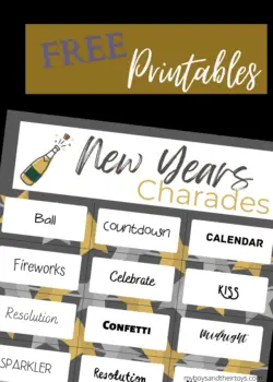New Year's Charades Printable Game