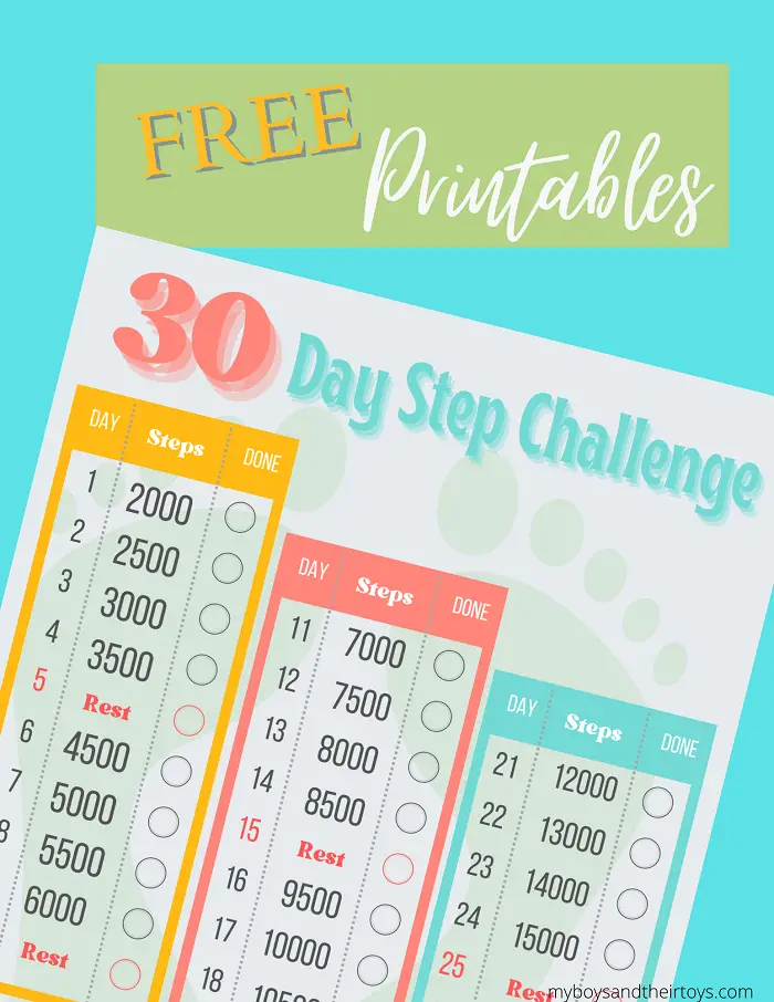 30 day step challenge printable