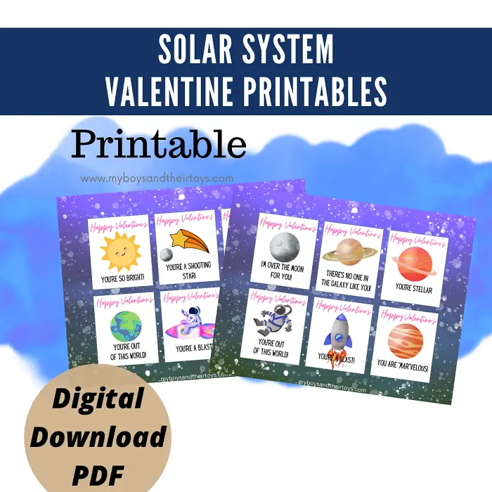 solar system valentine printables