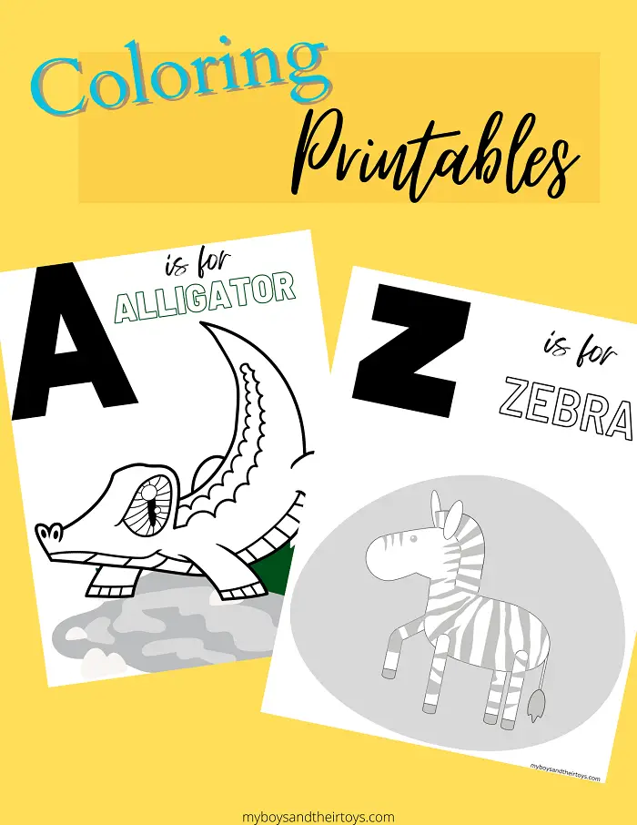 A-Z alphabet coloring pages